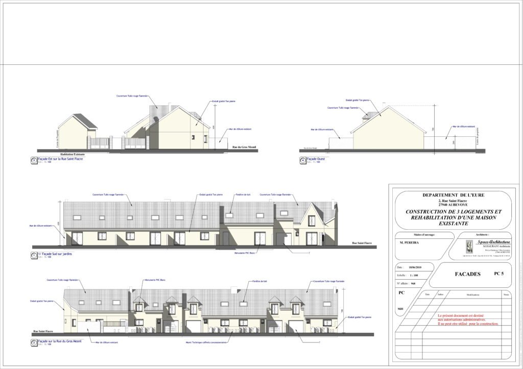 Plans de façades d’un projet résidentiel